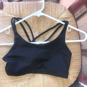 Black dance sports bra top